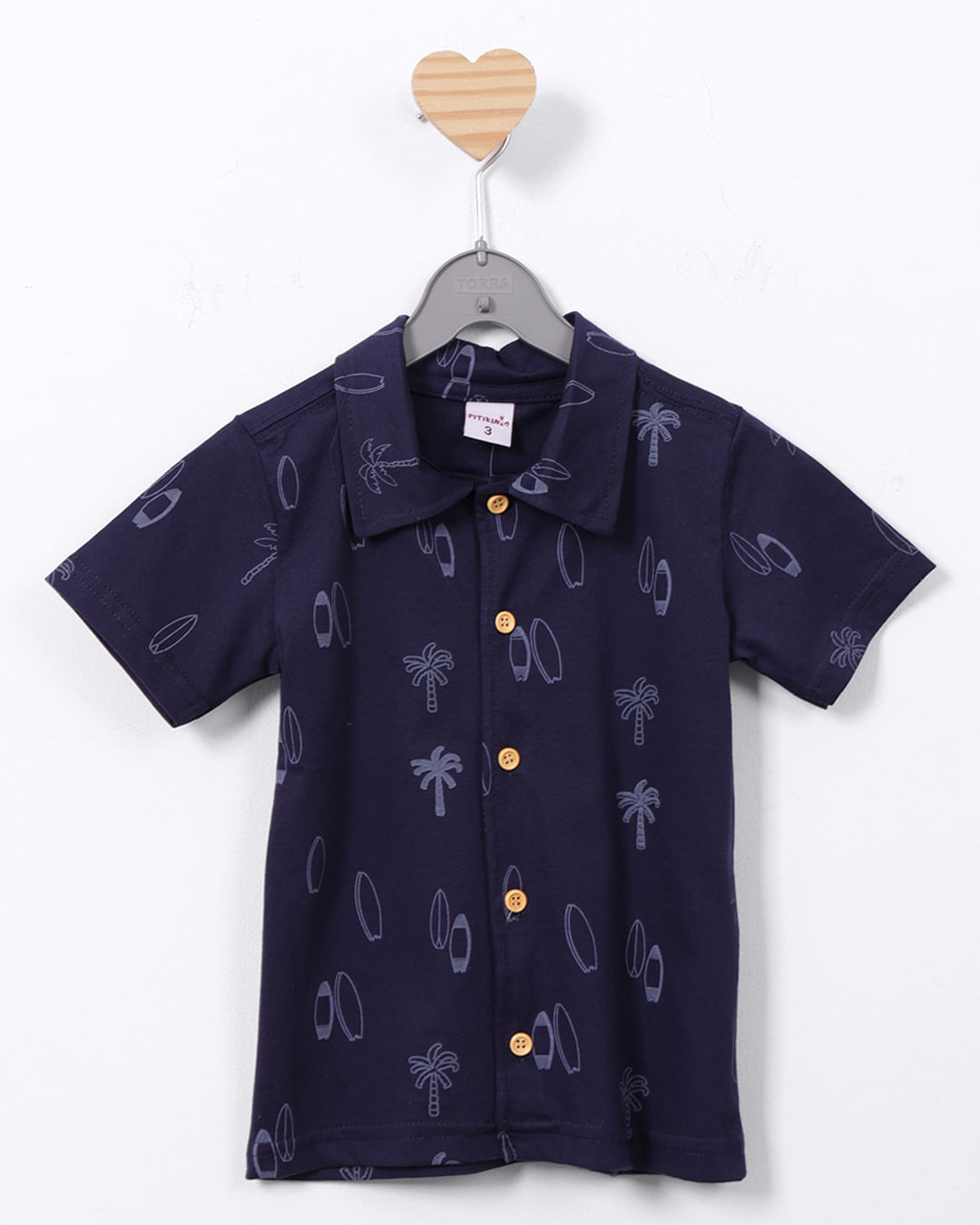 Camisa-Bebe-Algodao-Estampa-Tropical-Manga-Curta-Marinho