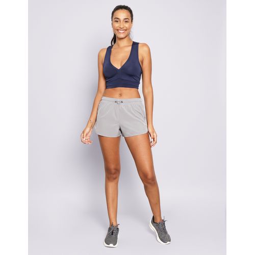 Short Fitness Feminino Boxer Fitter com Regulador Cinza