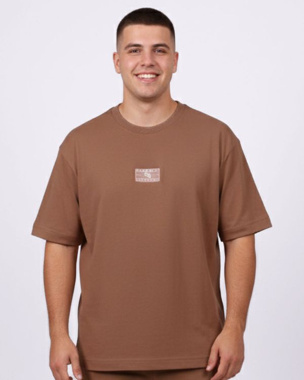 Camiseta Plus Size Masculina Gangster Algodão Marrom G2