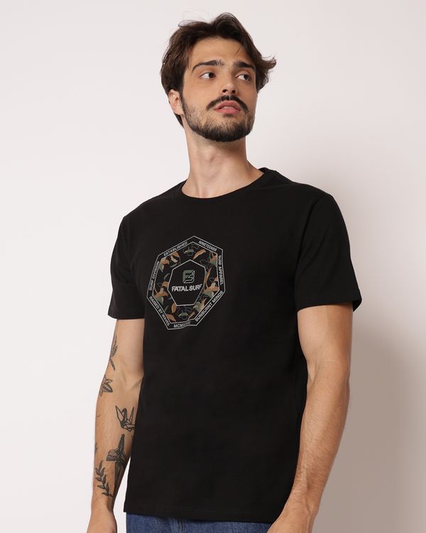 Camiseta Masculina Fatal Algodão com Estampa Preta P