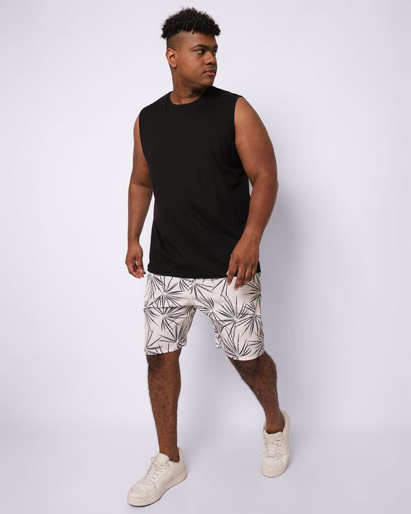 Bermuda Surf Plus Size Masculina Microfibra Off White G1