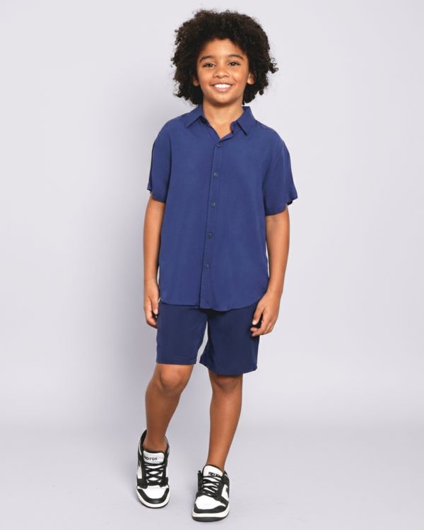 Bermuda Infantil Surf Com Bolsos Marinho 4