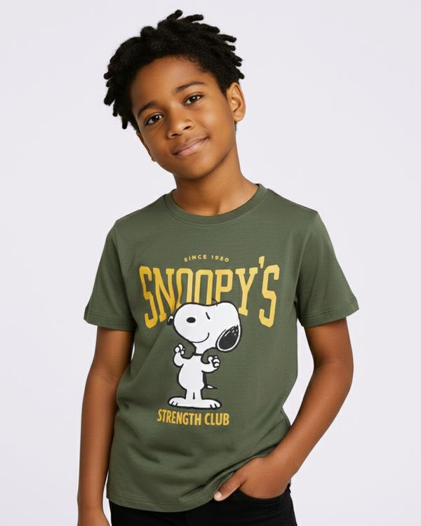 Camiseta Juvenil Algodão Peanuts Snoopy Verde 18