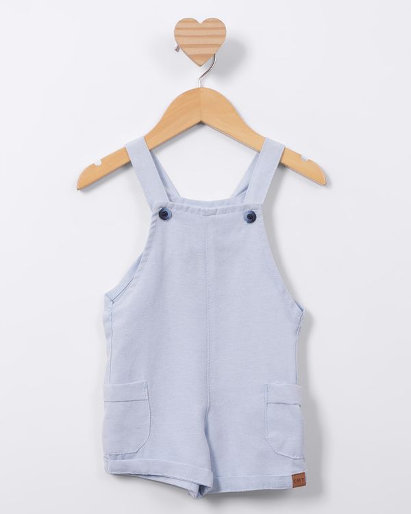 Jardineira Bebê Sarja com Bolso Azul M