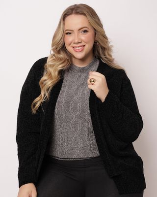 Cardigan-Cgctgc010co-Chenille---Preto