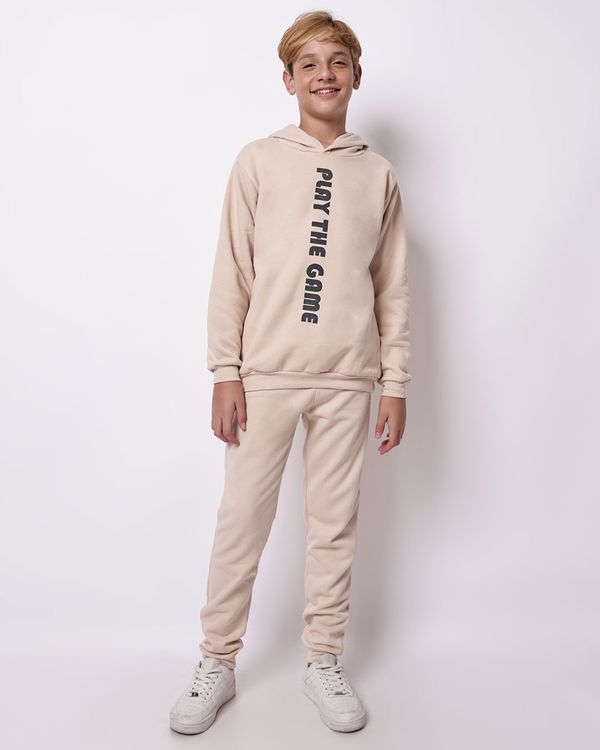 Calça Moletom Juvenil Jogger com Estampa Gamer Bege 14