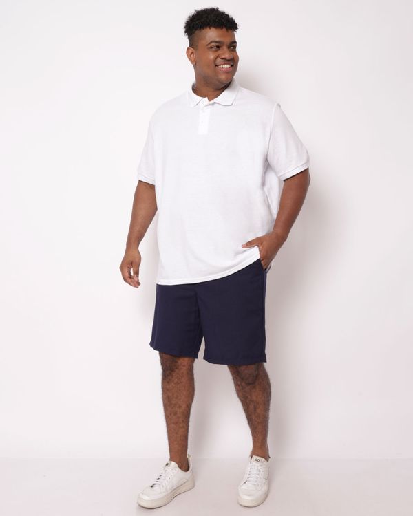 Bermuda Plus Size Masculina Reta Linho Marinho G3