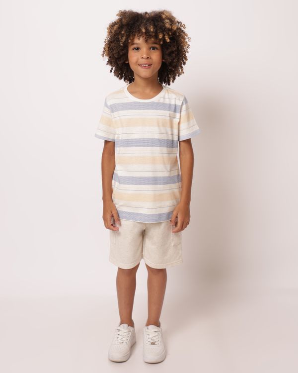 Bermuda Infantil Linho Cargo Off White 10