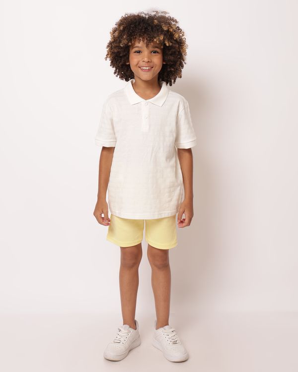 Bermuda Infantil Algodão Texturizada Amarela 14