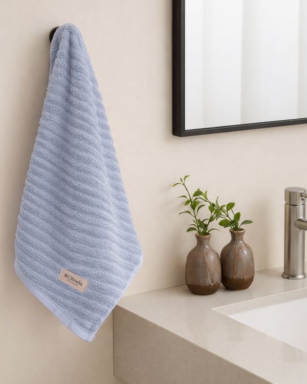 Toalha De Rosto Olinda Wave Algodão 50cm x 80cm Azul UN