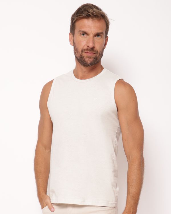 Regata Masculina Algodão Off White P