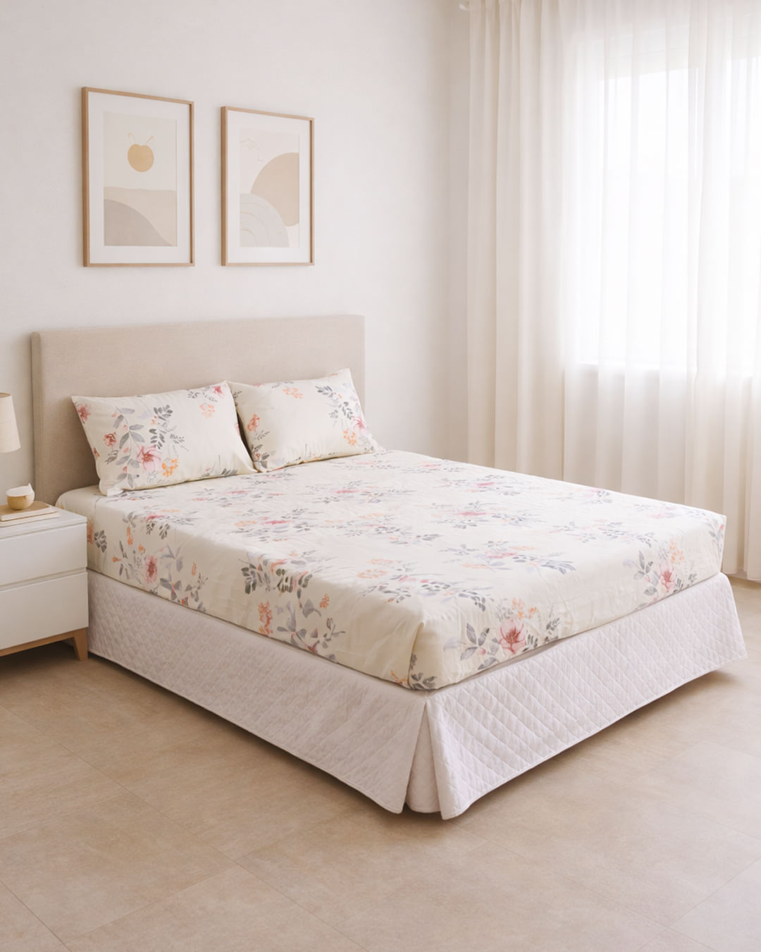 Jg-De-Cama-Queen-3-Pcs-Romantico---Amarelo