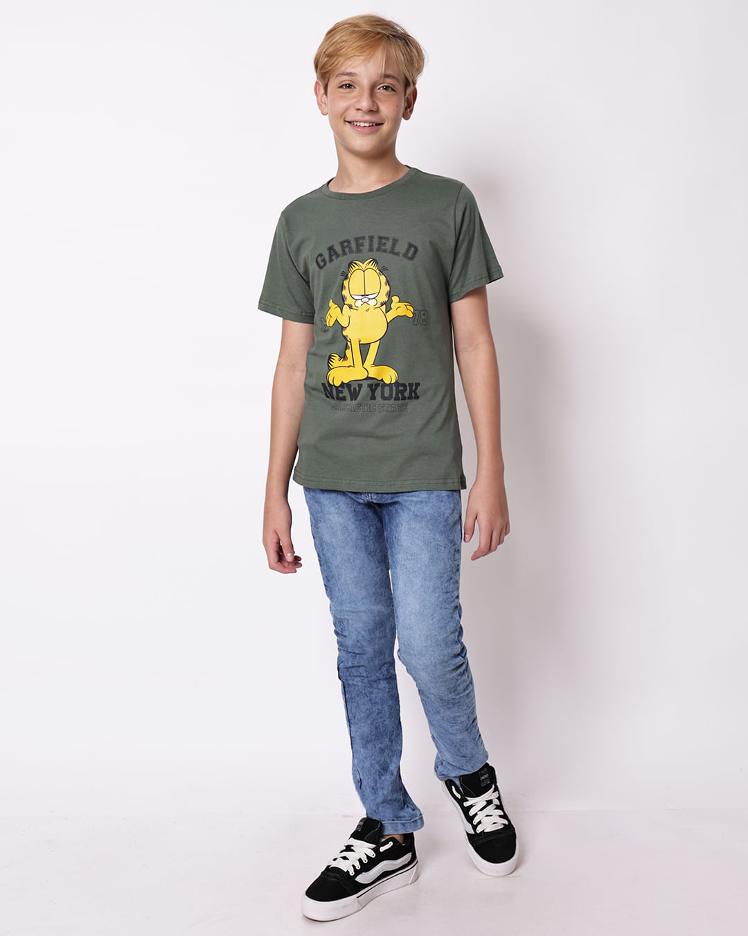 Camiseta-Ch45108-Mc-M-1016-Garfield-Ny---Verde