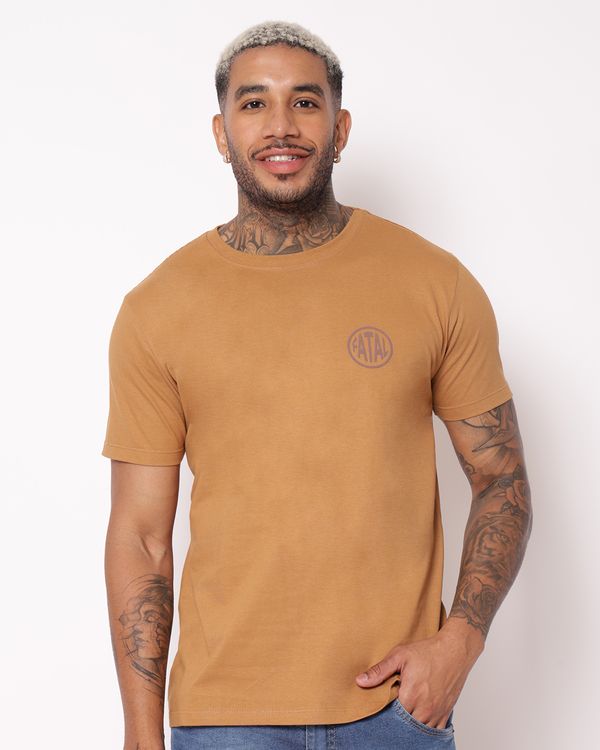 Camiseta Masculina Fatal Algodão Manga Curta Marrom P