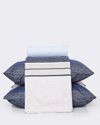 Jg-De-Cama-Queen-4pcs-Duplo-Micropercal---Azul-Outros