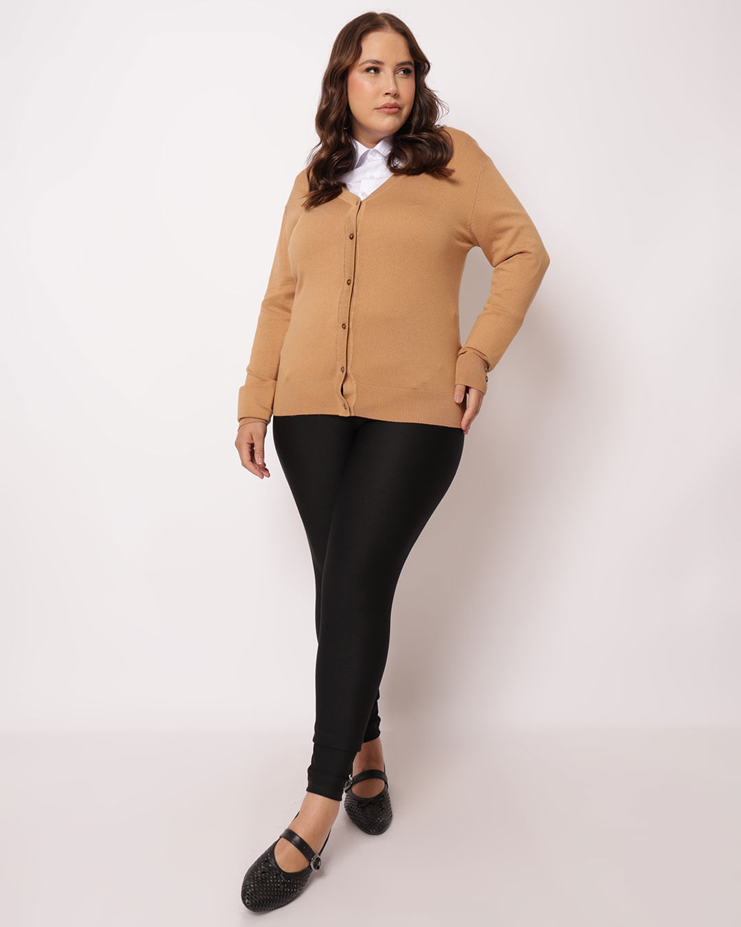 Cardigan--Trico-Liso-Dec-V---Bege