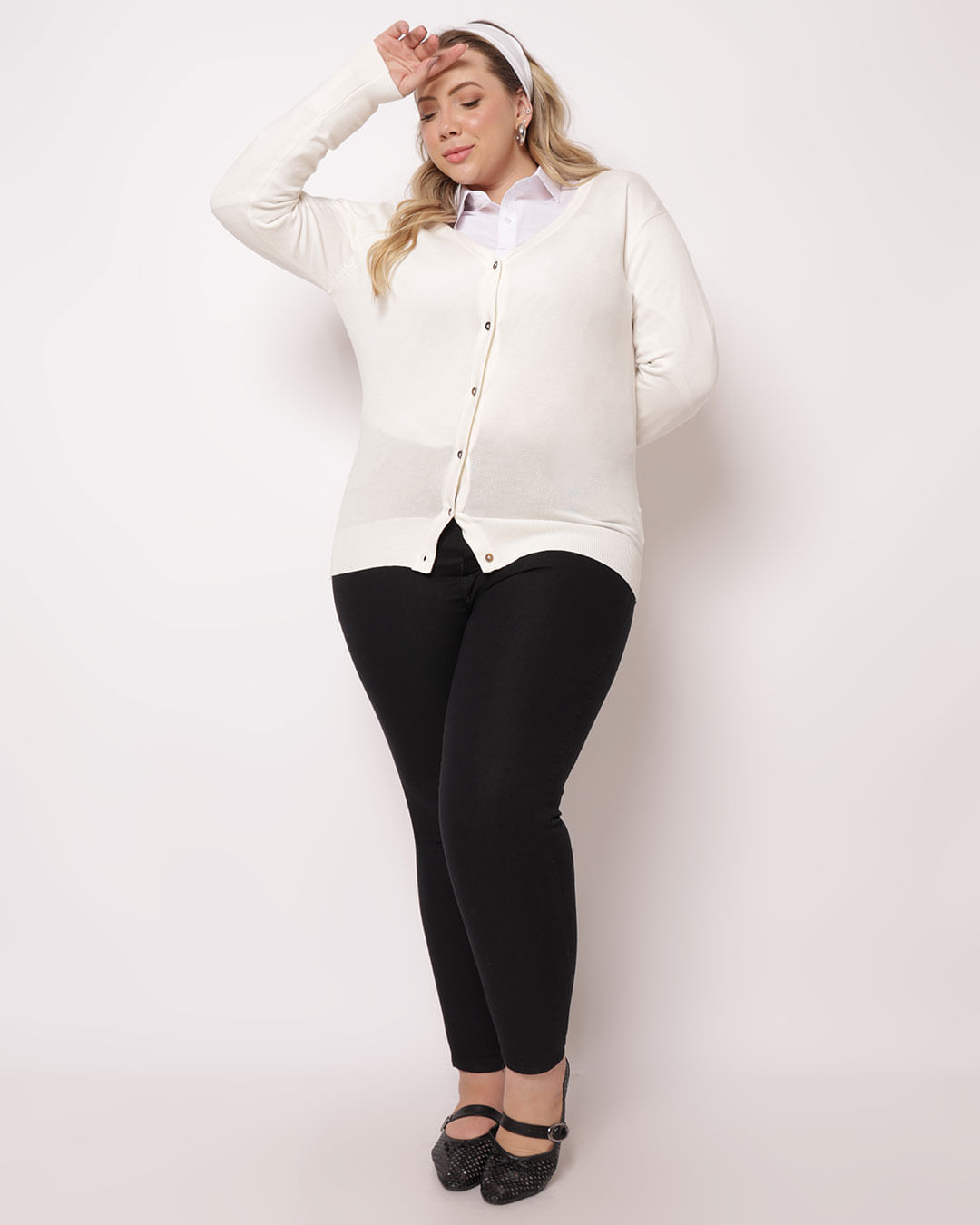 Cardigan--Trico-Liso-Dec-V---Off-White