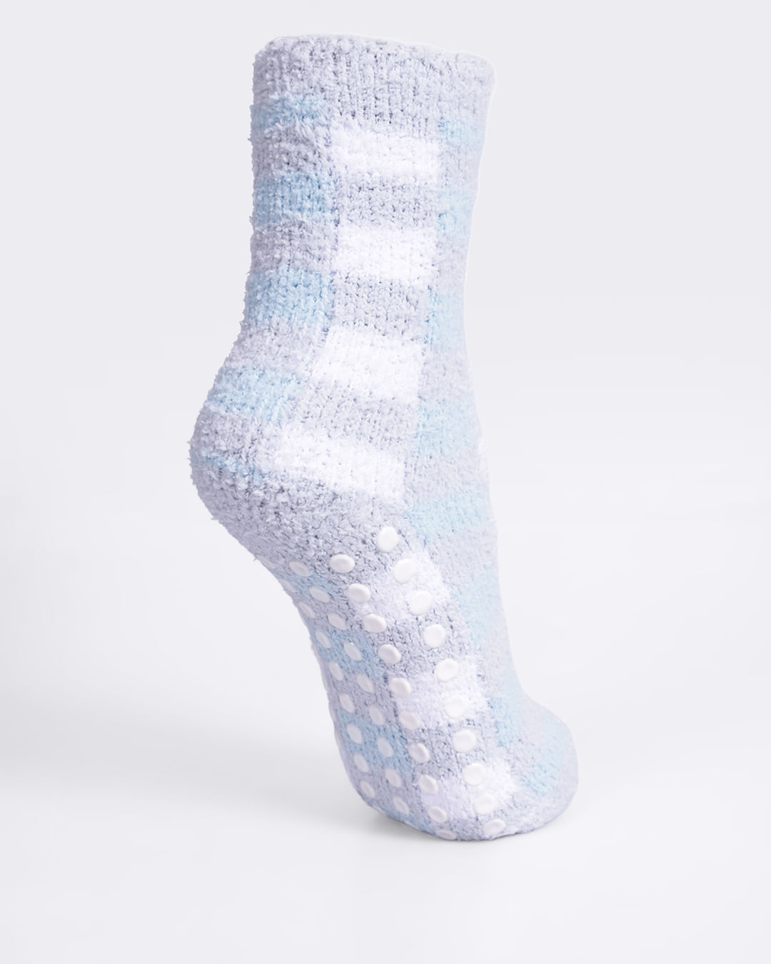Meia-Chenille-Longa-Xadrez---Azul