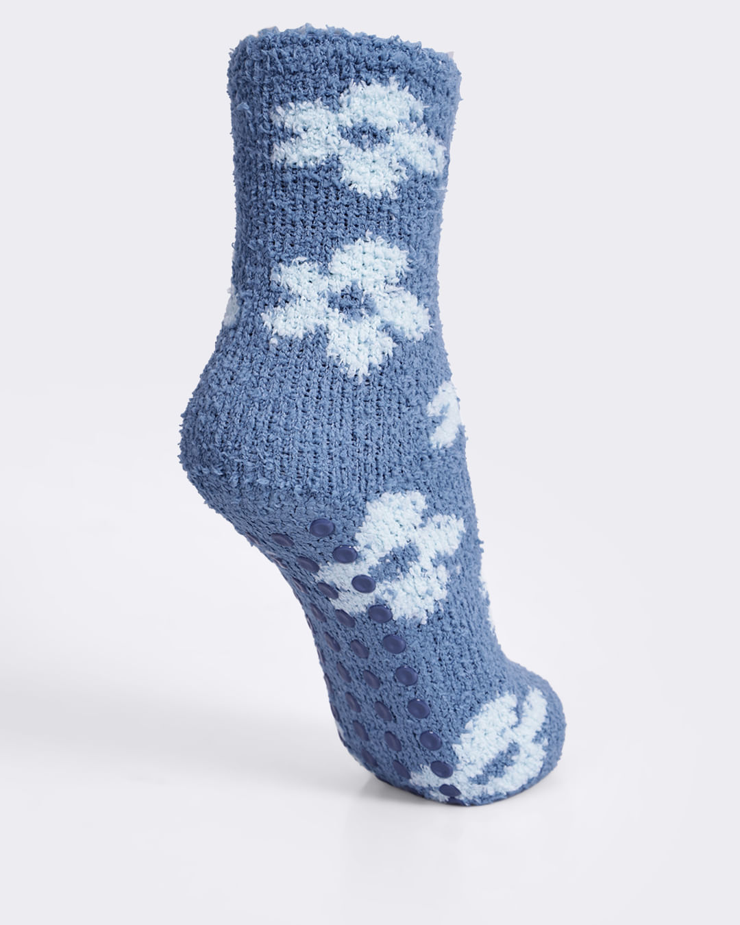 Meia-Chenille-Longa-Flor---Azul