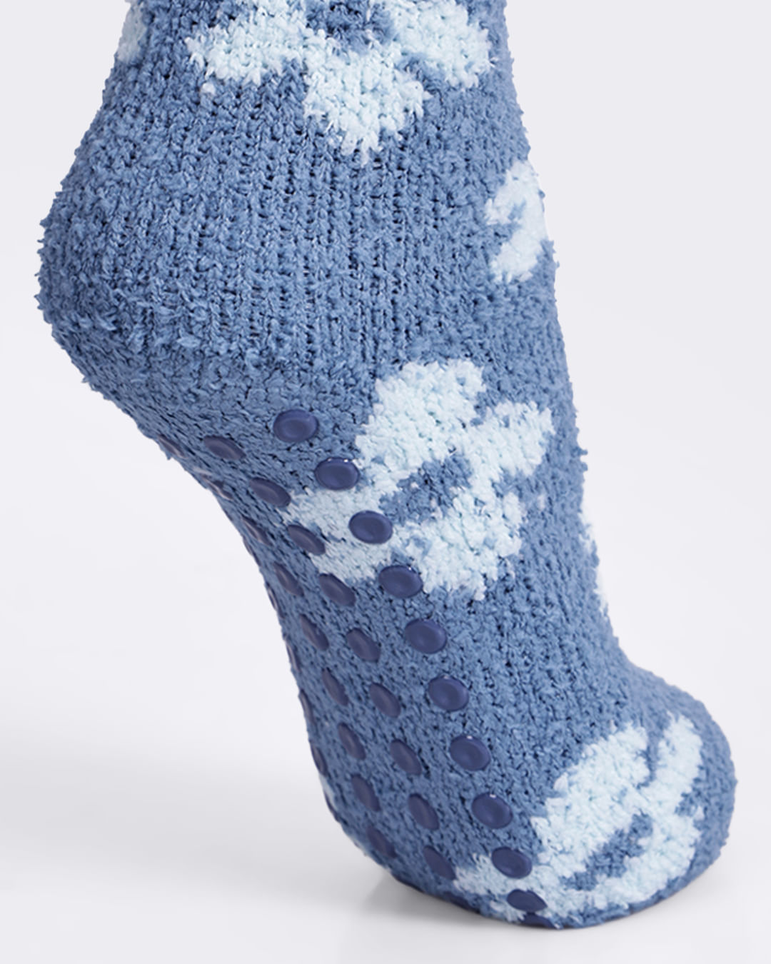Meia-Chenille-Longa-Flor---Azul
