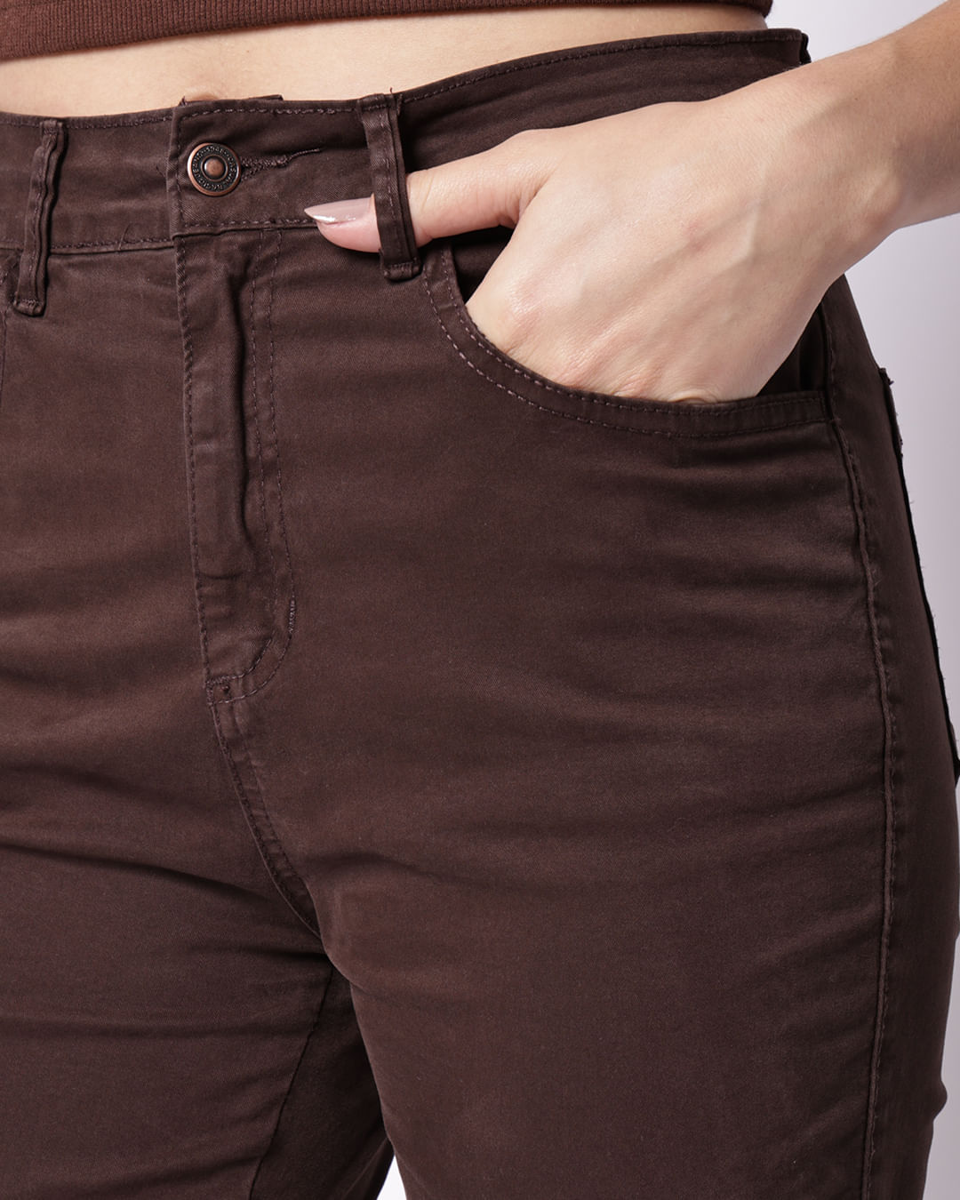 Calca-Sarja-Boot-Cut--Marrom---Marrom