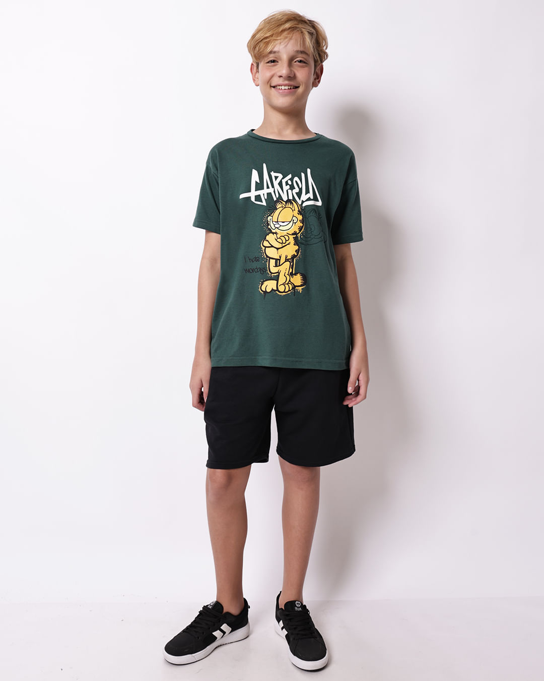 Camiseta-T44605-Mc-M-Garfield-Text---Verde