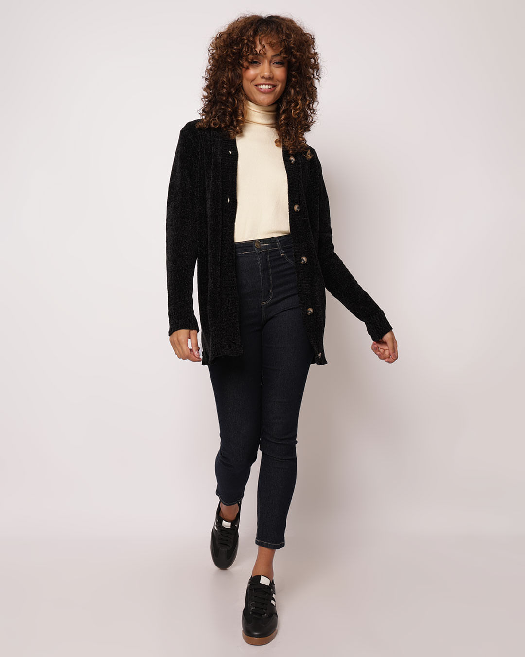 Cardigan-Chenille-Bts-Pto-Cardct---Preto