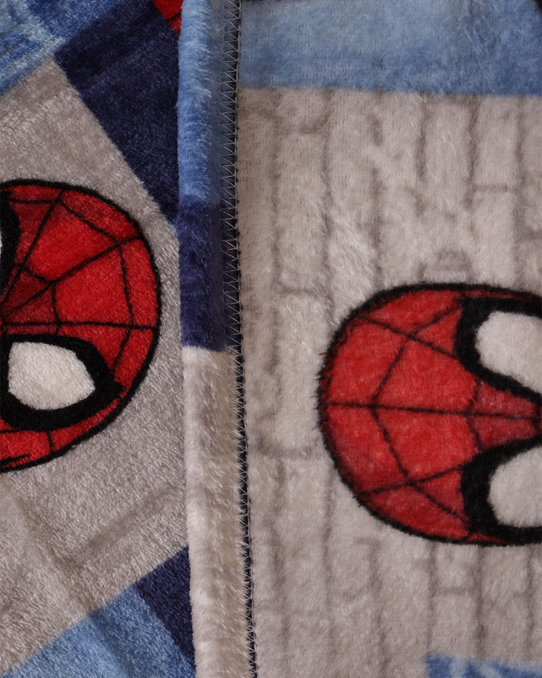 Manta-Solteiro-Flannel-Spider-Man-Sticke---Azul