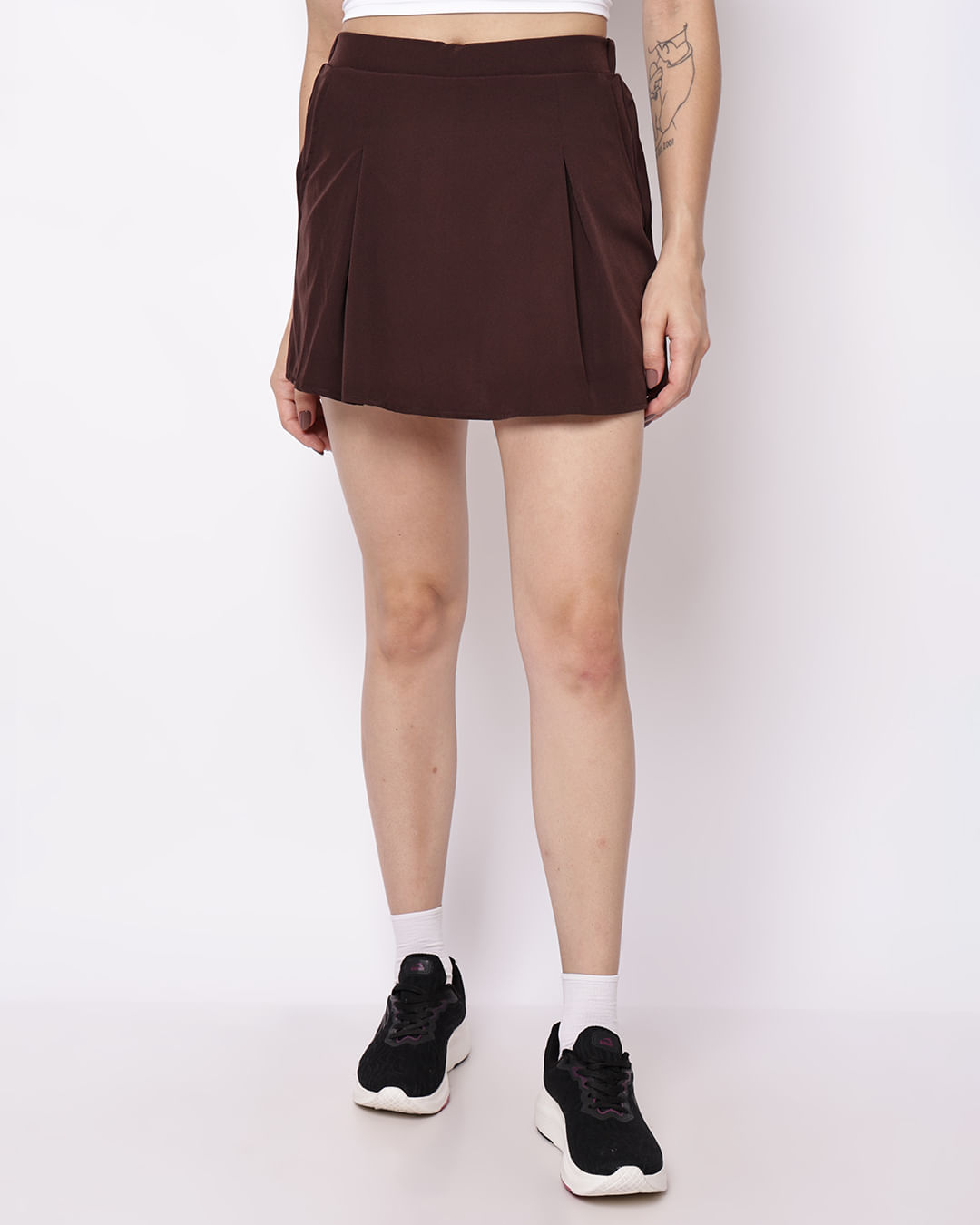 Short-Saia-Tt-1729-Com-Bolso-Lateral-Pla---Marrom