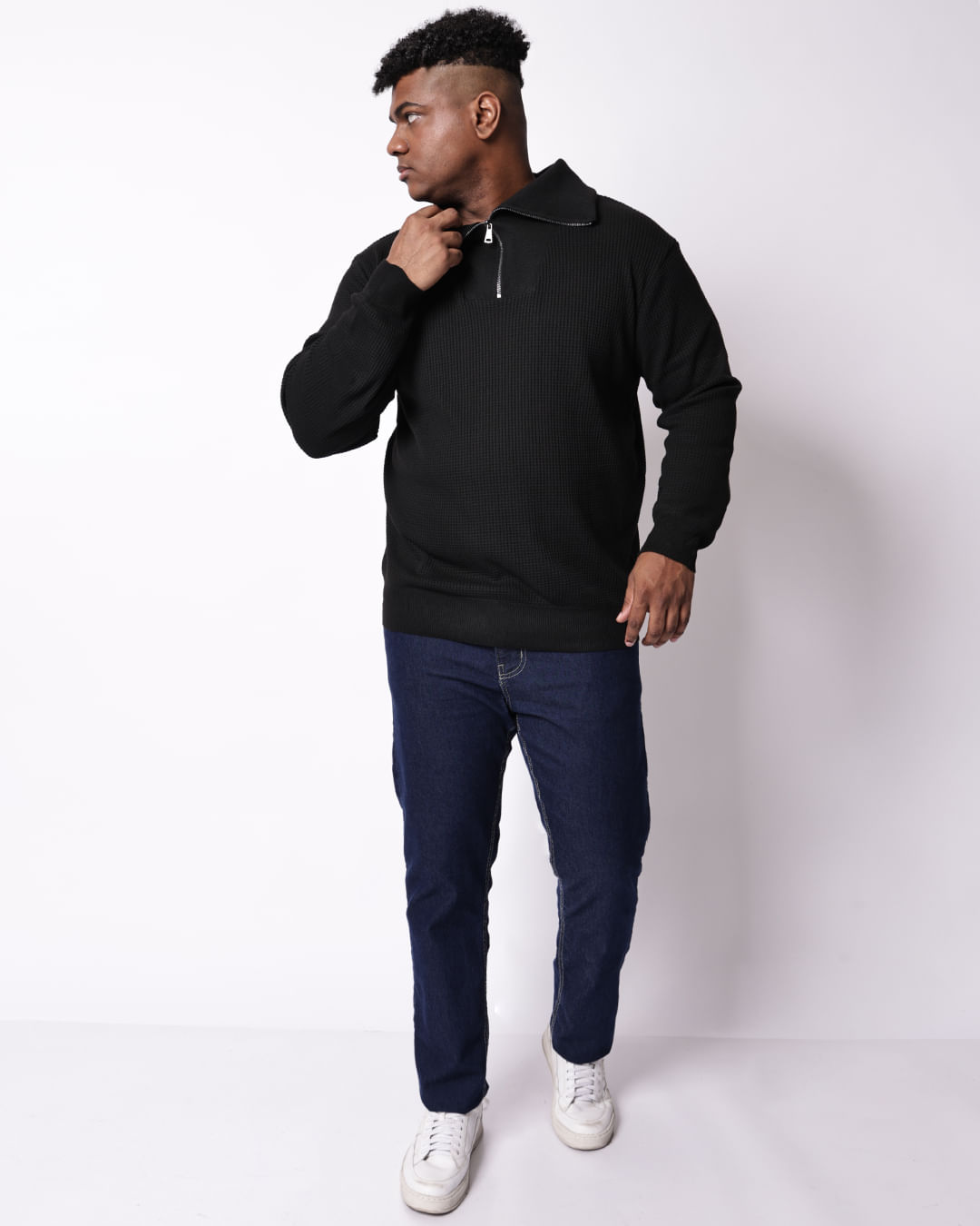 Tricot-7w-Drs-013-Half-Zip-Preto-Plus---Preto