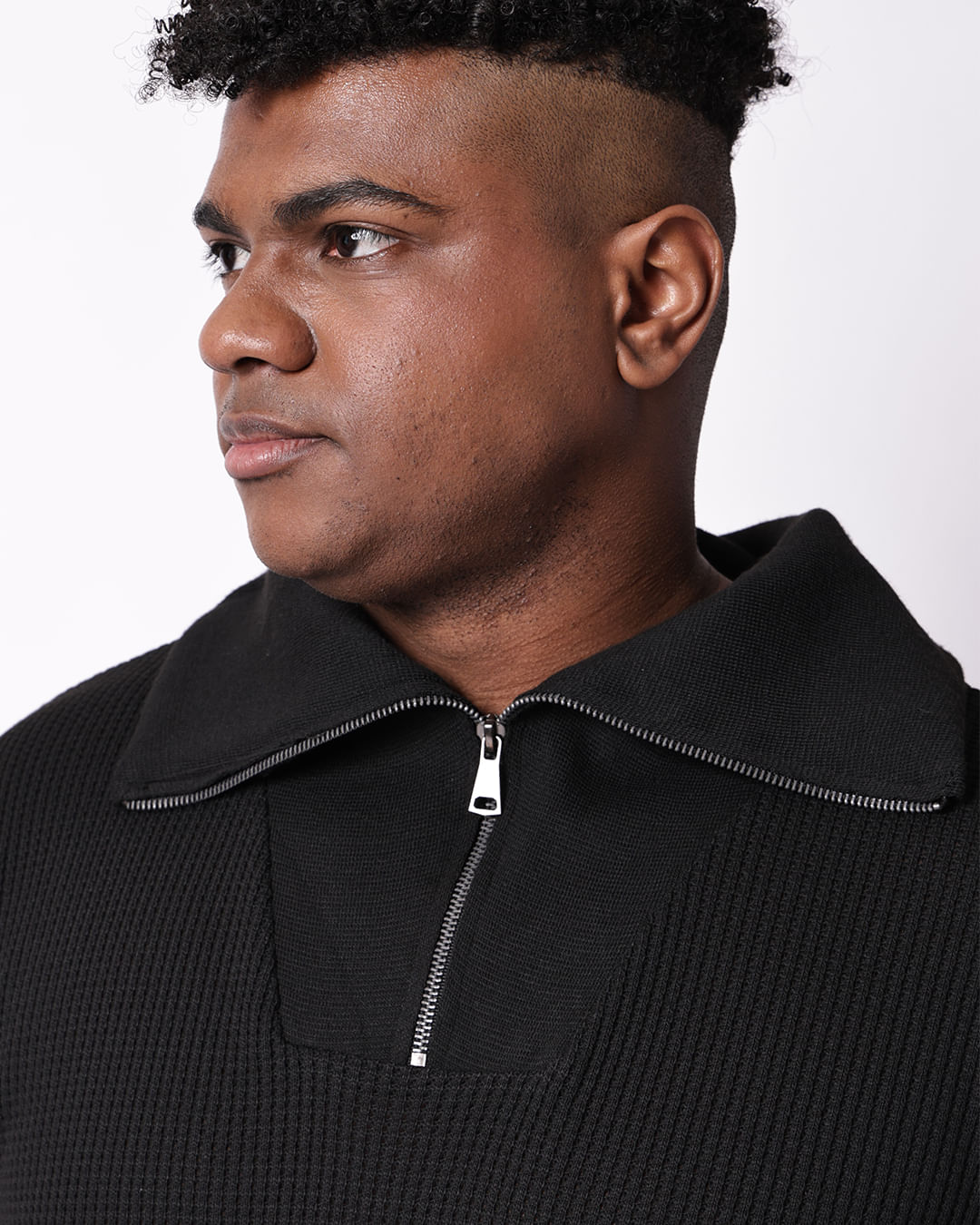 Tricot-7w-Drs-013-Half-Zip-Preto-Plus---Preto