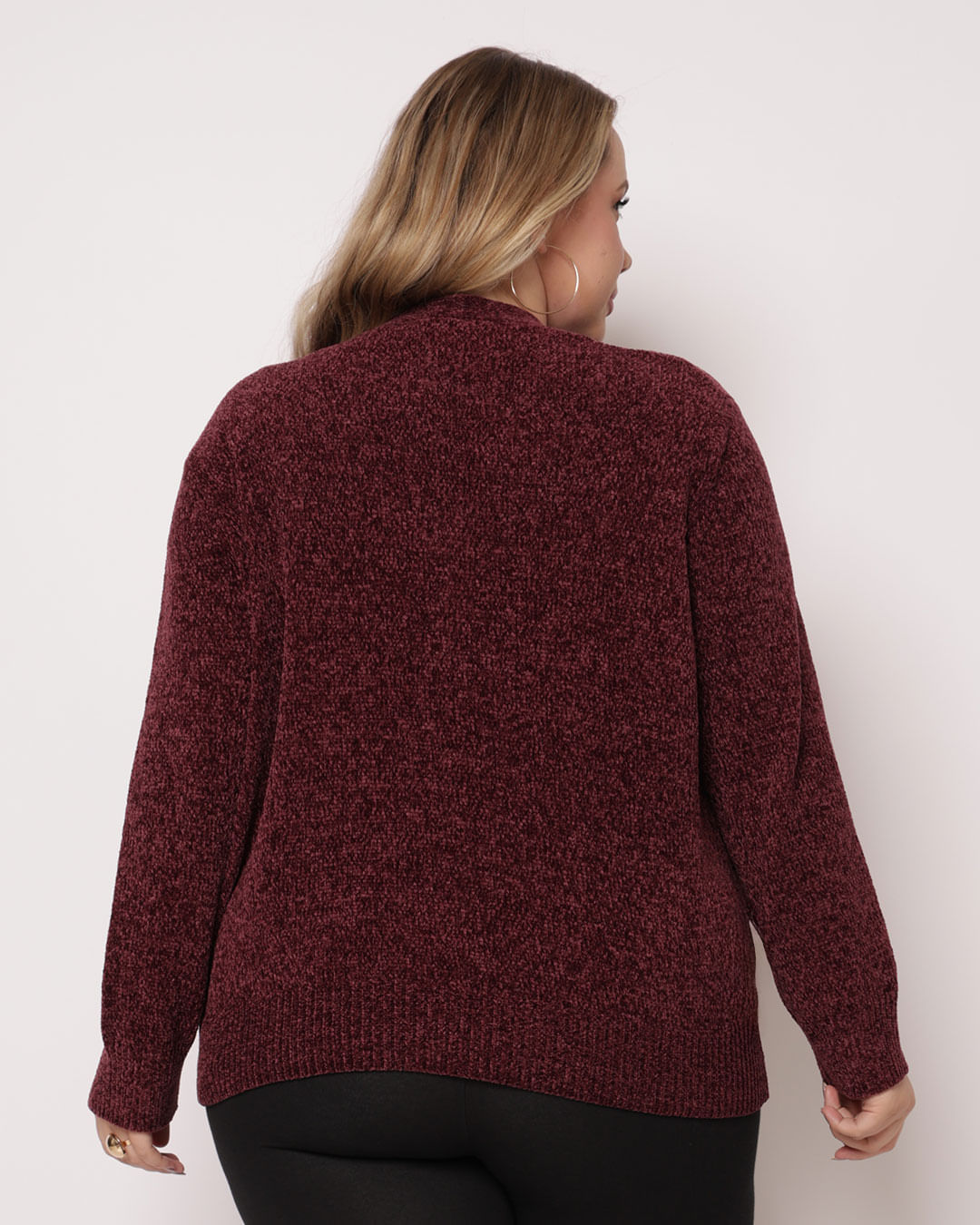 Cardigan-Aw24knits-Chenille-Botoes---Vinho