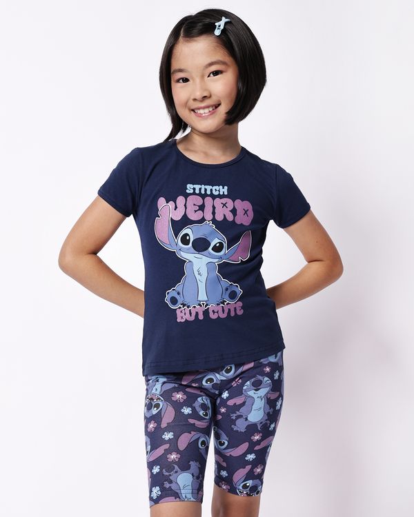 Conjunto Infantil Algodão Disney Stitch Azul 8
