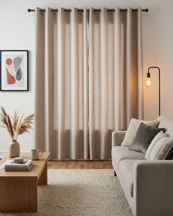 Cortina Bella Janela Corta Luz 2,60cm x 2,30cm Bege UN