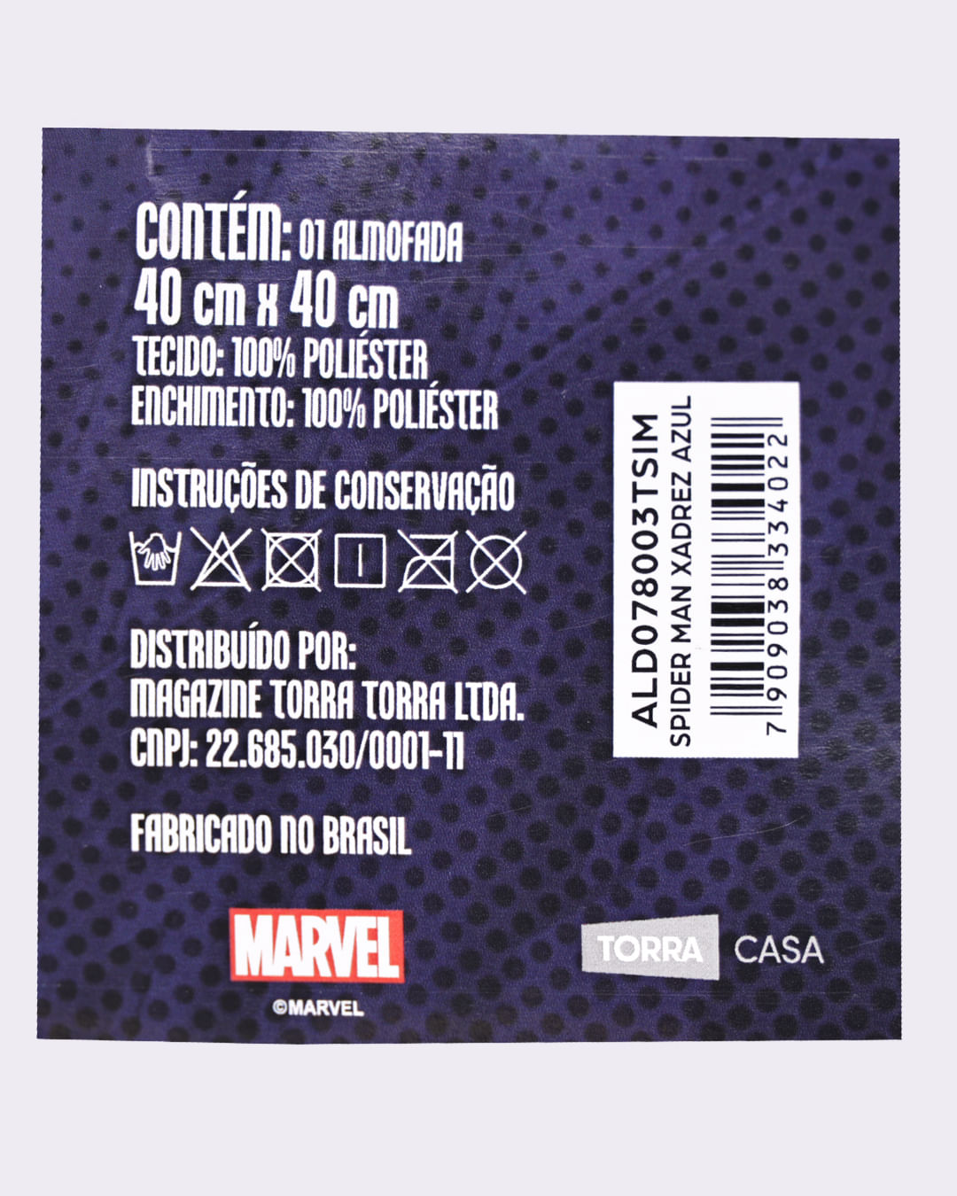 Almofada-Spider-Man-Xadrez---Azul