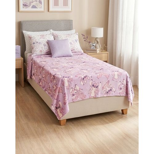 Manta Infantil Flanelada Disney Stitch Angel Lilás