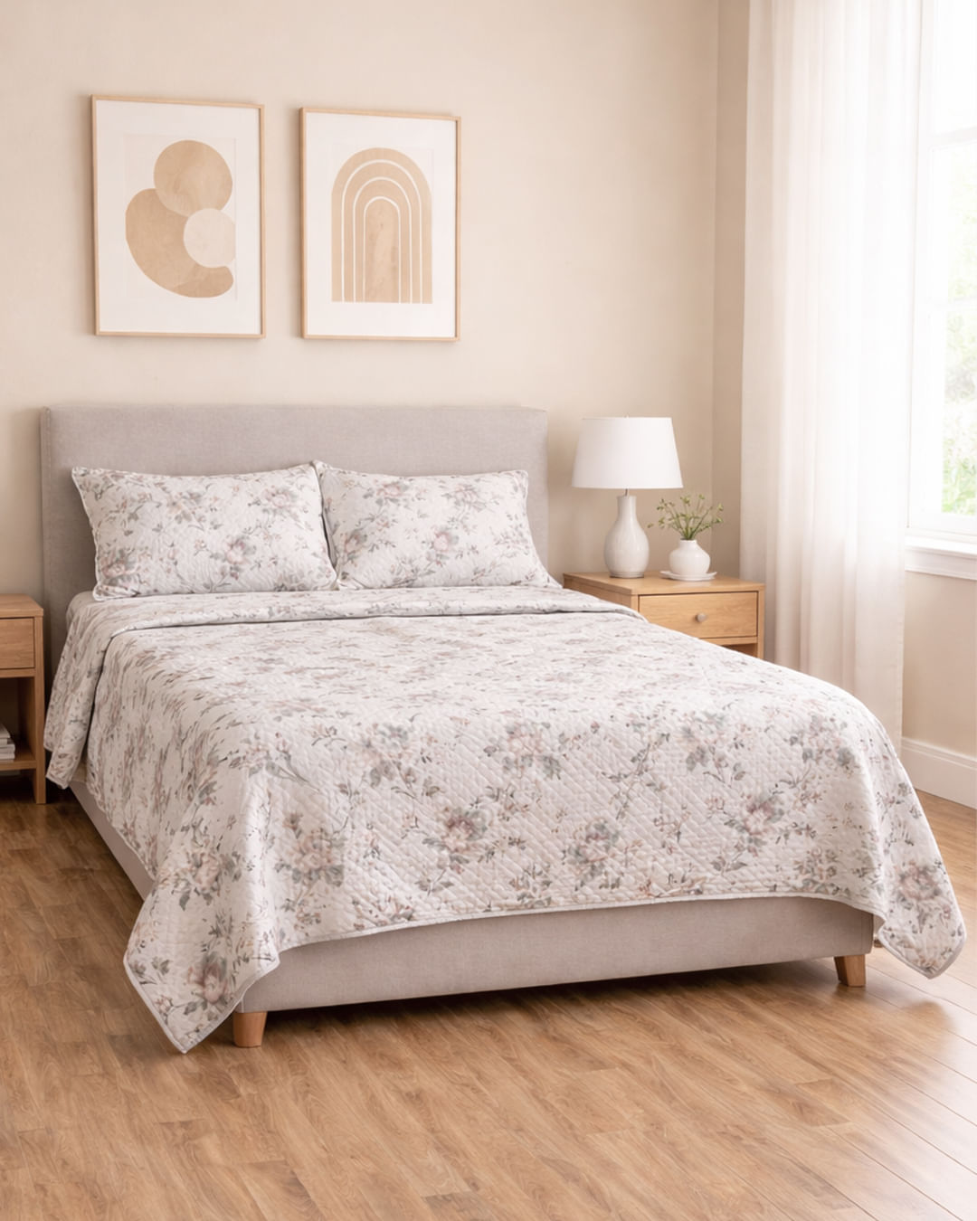 Kit-Colcha-Cs-Portat-Cabas-Ultrasonica---Cinza-Floral