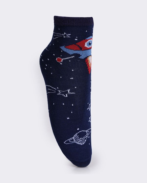Meia Infantil Cano Baixo Antiderrapante Estampada Universo Marinho 23 A 26