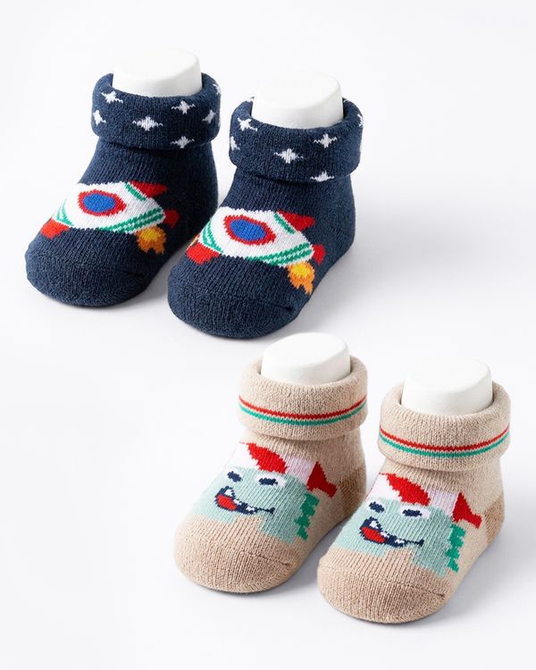 Kit 2 Pares De Meia Bebê Interativa Divertida Bichinhos Cores Sortidas UN