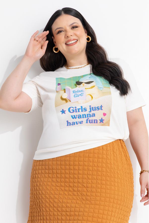 Blusa em Algodão Penteado Off White GG