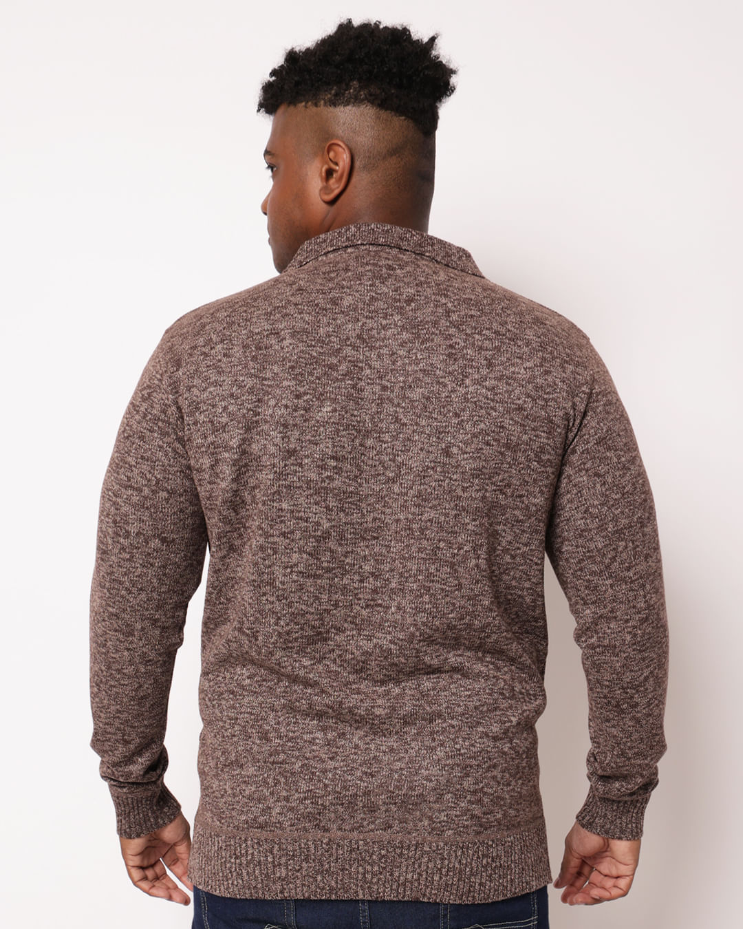 Tricot-Polo-Sweater-Marrom-Plus---Marrom