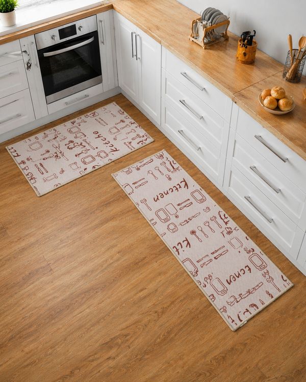 Kit Cozinha Pratik 2 Peças Estampado Bege UN