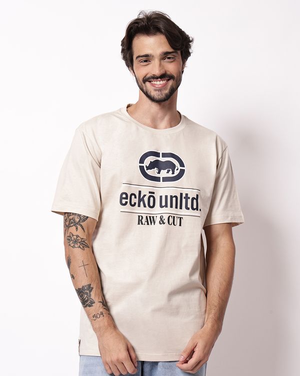 Camiseta Masculina Algodão Ecko Unltd com Estampa Bege P