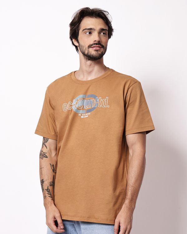 Camiseta Masculina Algodão Estampa Ecko Unltd Marrom Claro G