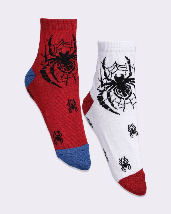 Kit 2 Pares de Meia Infantil Marvel Homem Aranha Branca 30 A 33