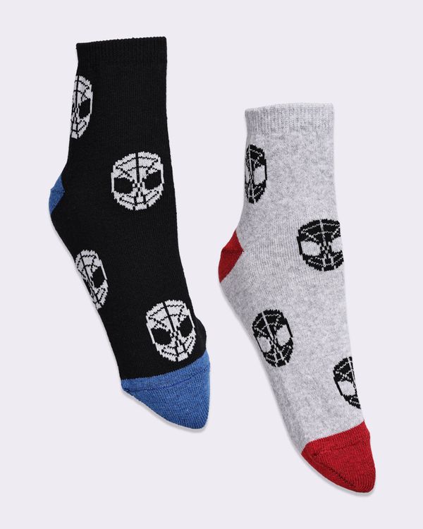 Kit 2 Pares de Meia Infantil Marvel Homem Aranha Cinza 22 A 25