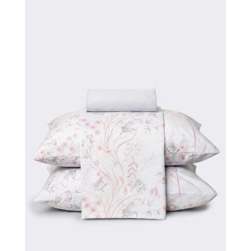 Jogo de Cama Duplo Casal Andreza 4 peças 2,20m x 2,40m Floral Azul