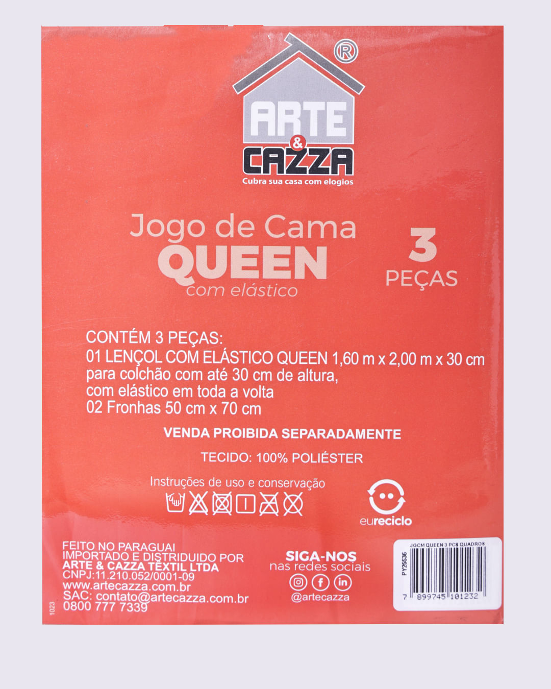 Jg-Cama-Queen-3-Pcs-Quadros  microfibra ---Bege