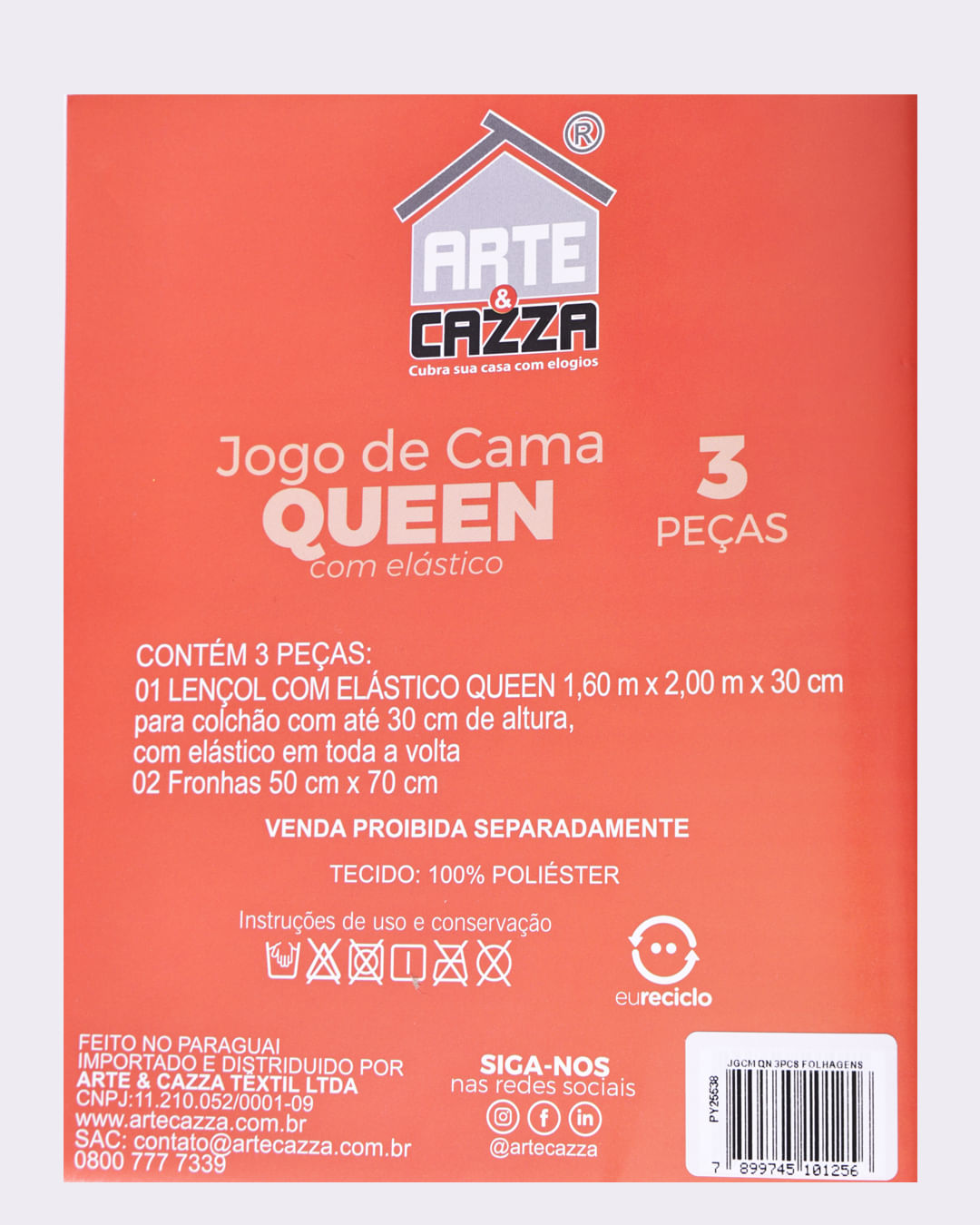 Jg-Cama-Queen-3-Pcs-Folhagens---Bege