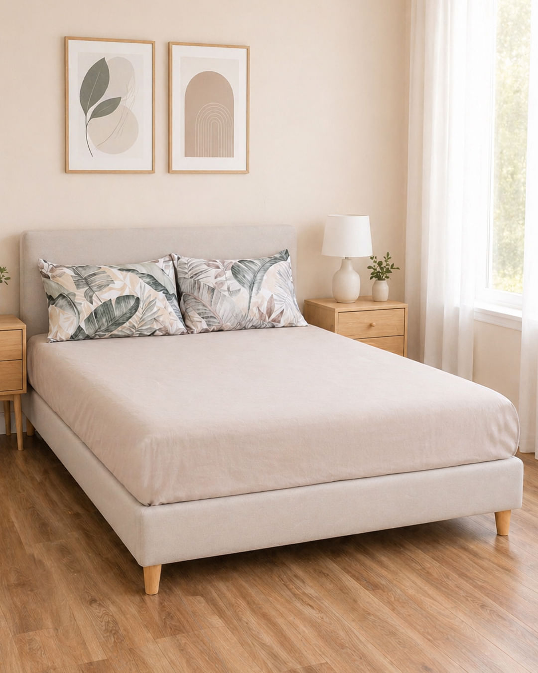 Jg-Cama-Queen-3-Pcs-Tropical microfibra ---Bege